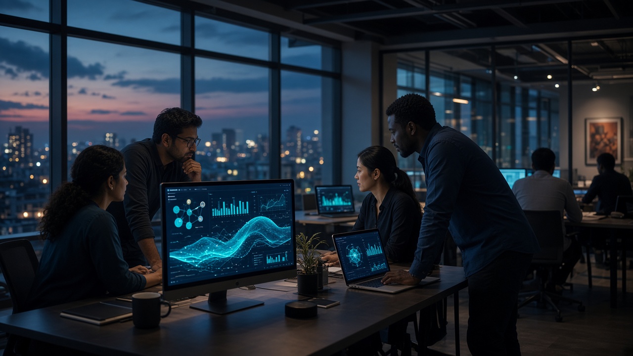 Consultants reviewing a software project